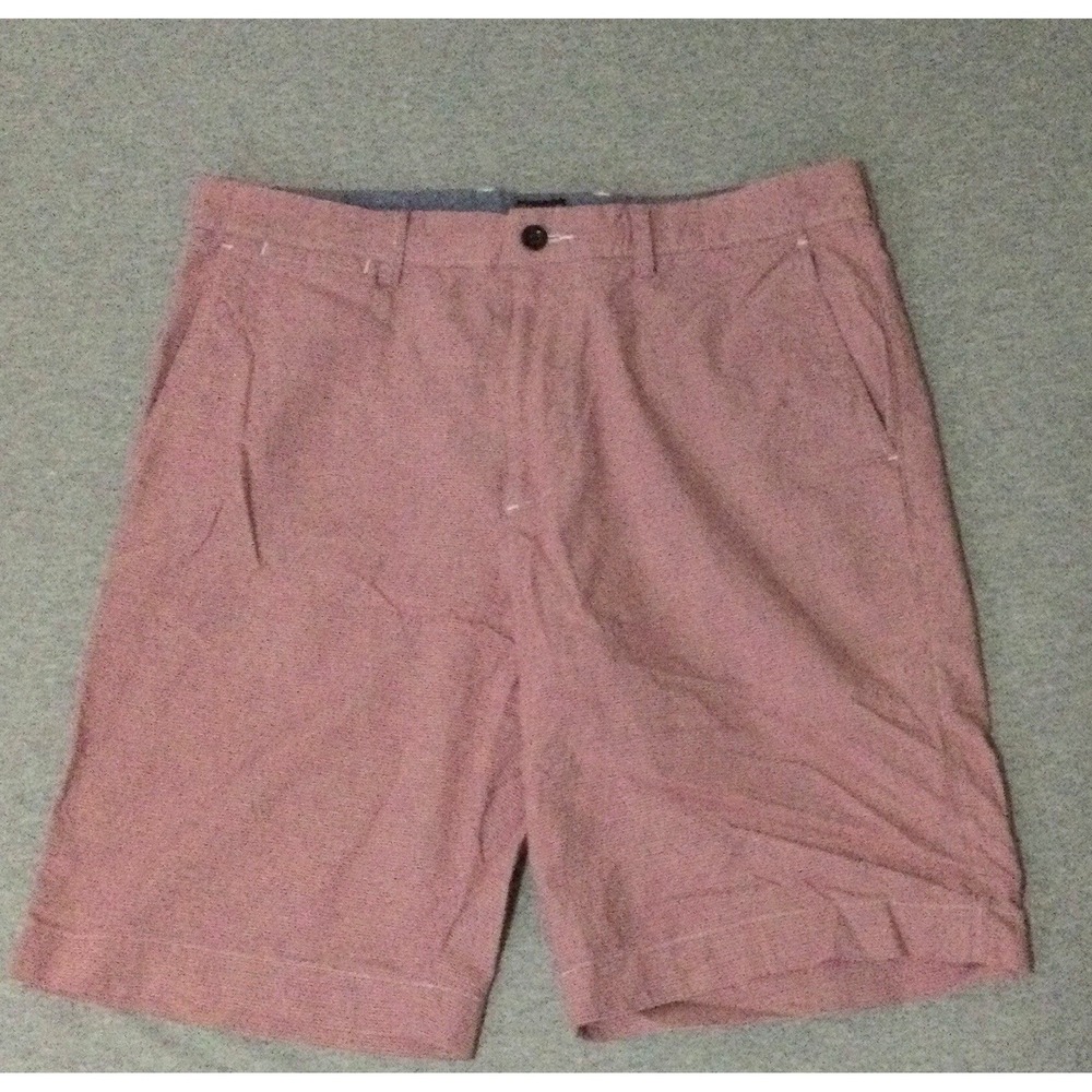 J Crew Club Men's Gingham  Red Shorts Chino 35" W 11" L